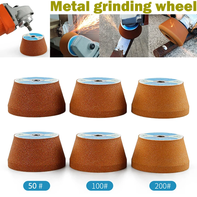 White corundum Grinding Wheel 50/100/200# Metal Polishing Block M10 Threaded Grinder Rotating Tools Accessories Sharpening Stone