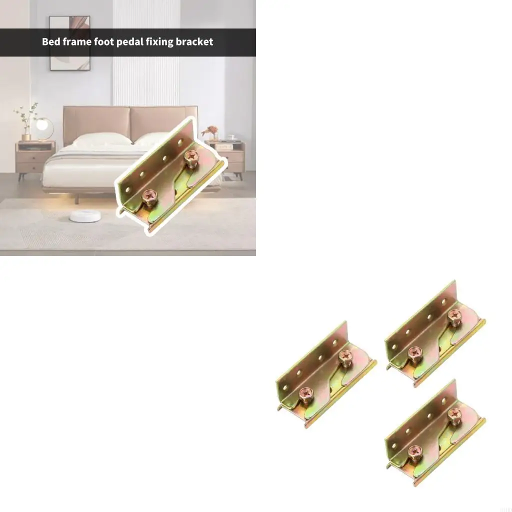   Quick Install Bed Frame Support Brackets Universal Footboard Stabilizer Durable Metal