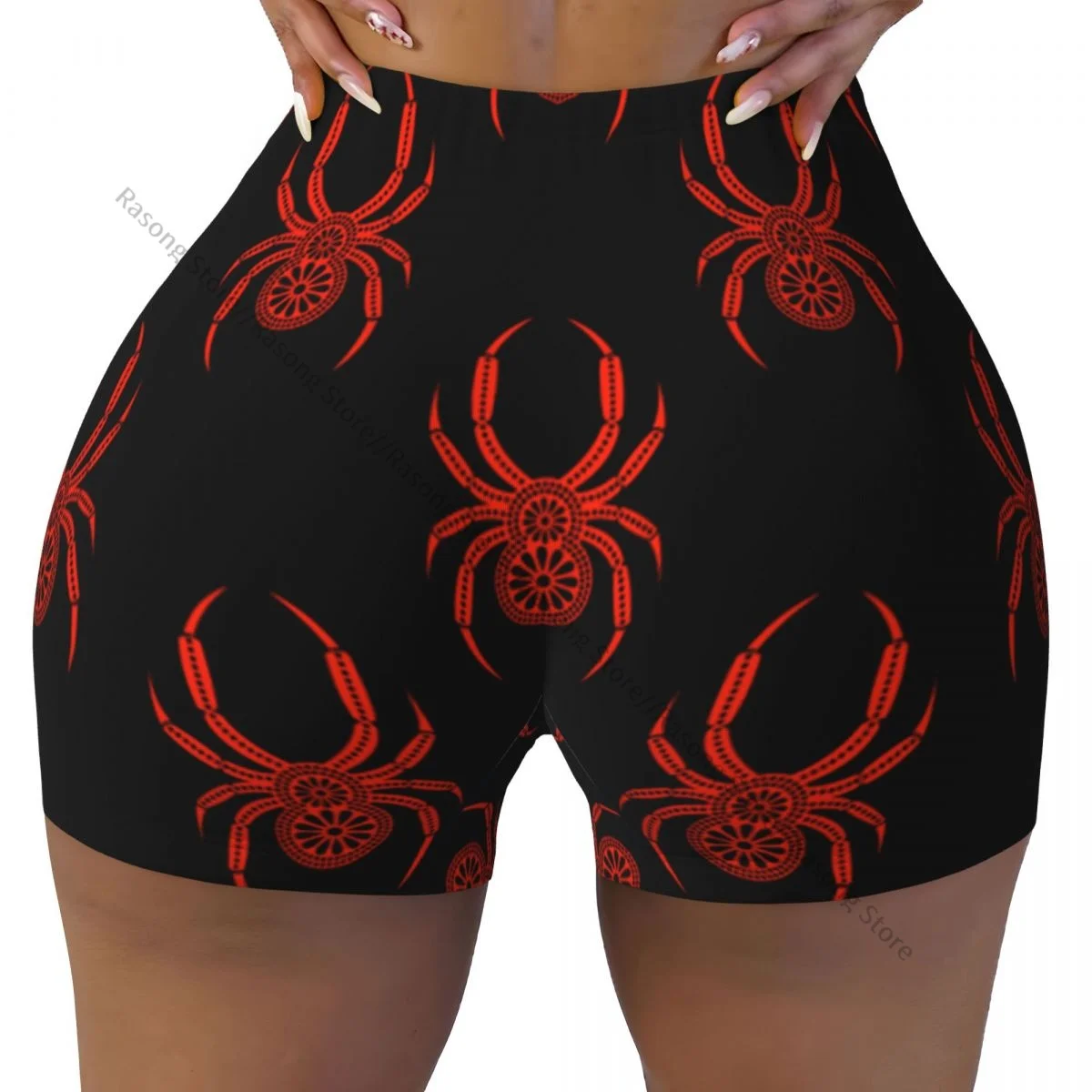 Push Up Short Elasticity Scrunch Butt Insects Symmetrical Background Running Shorts Sports Shorts Womens Clothes Gym