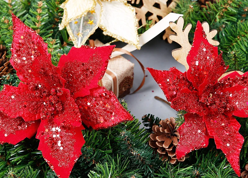 

Exquisite and Shiny Christmas Flower Ornament Pendant