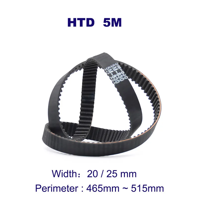 

HTD 5M Timing Belt Pitch 5mm Width 20 25mm Drive Belts Closed Rubber Perimeter 465 470 475 480 485 490 495 500 505 510 515mm