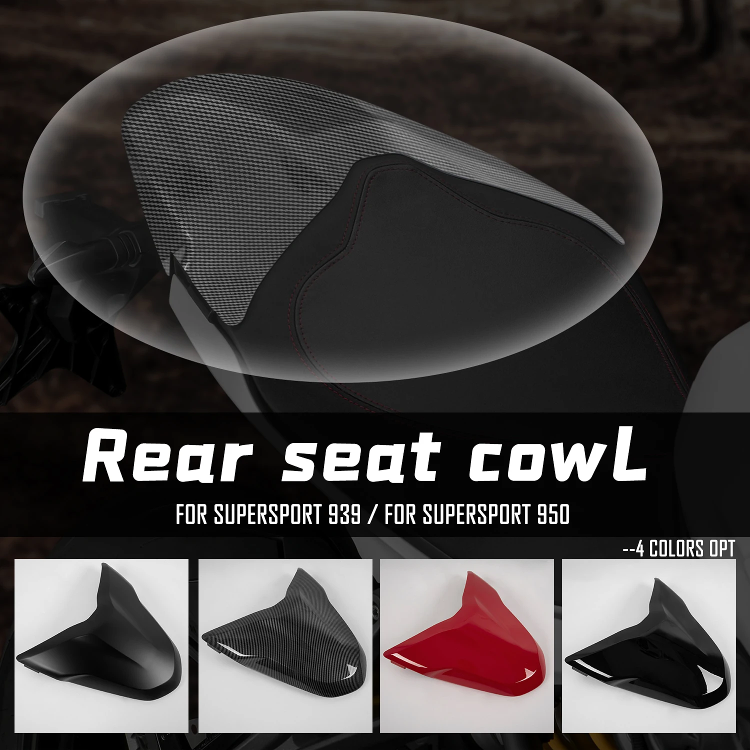 

Motorcycle Seat Cover Rear Passenger Seat Cowl Hump Fairing Pillion Solo For DUCATI Supersport 939 950 Super Sport S All year