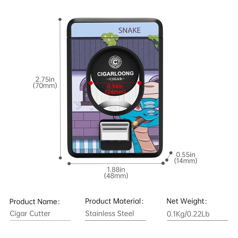 Portable stainless steel cigar cutter, classic travel cigar cutter