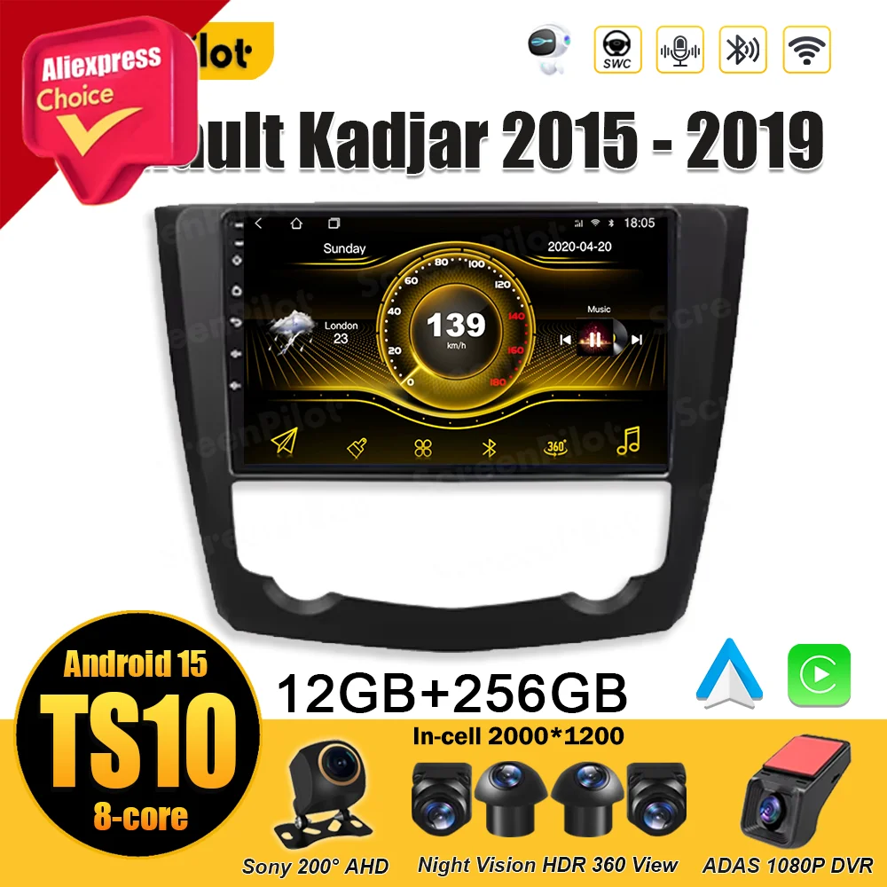 

Android 15 For Renault Kadjar 2015 - 2019 Stereo Head Unit Multimedia Video Player Bluetooth GPS Navigation Mirror Link DSP