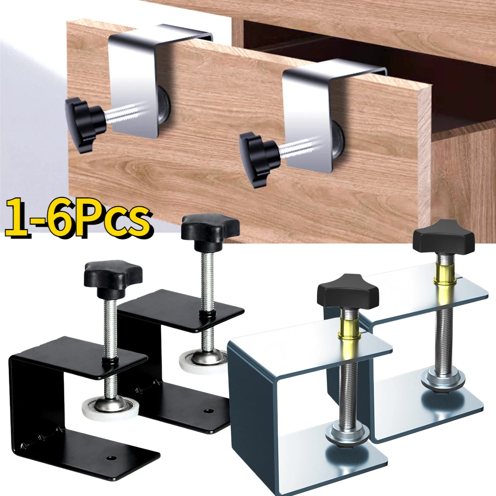 1-6Pcs/Set Steel Drawer Front Installation Clamps Woodworking Jig Cabinet Drawer Panel Clip Tool for Home Furniture Accessories