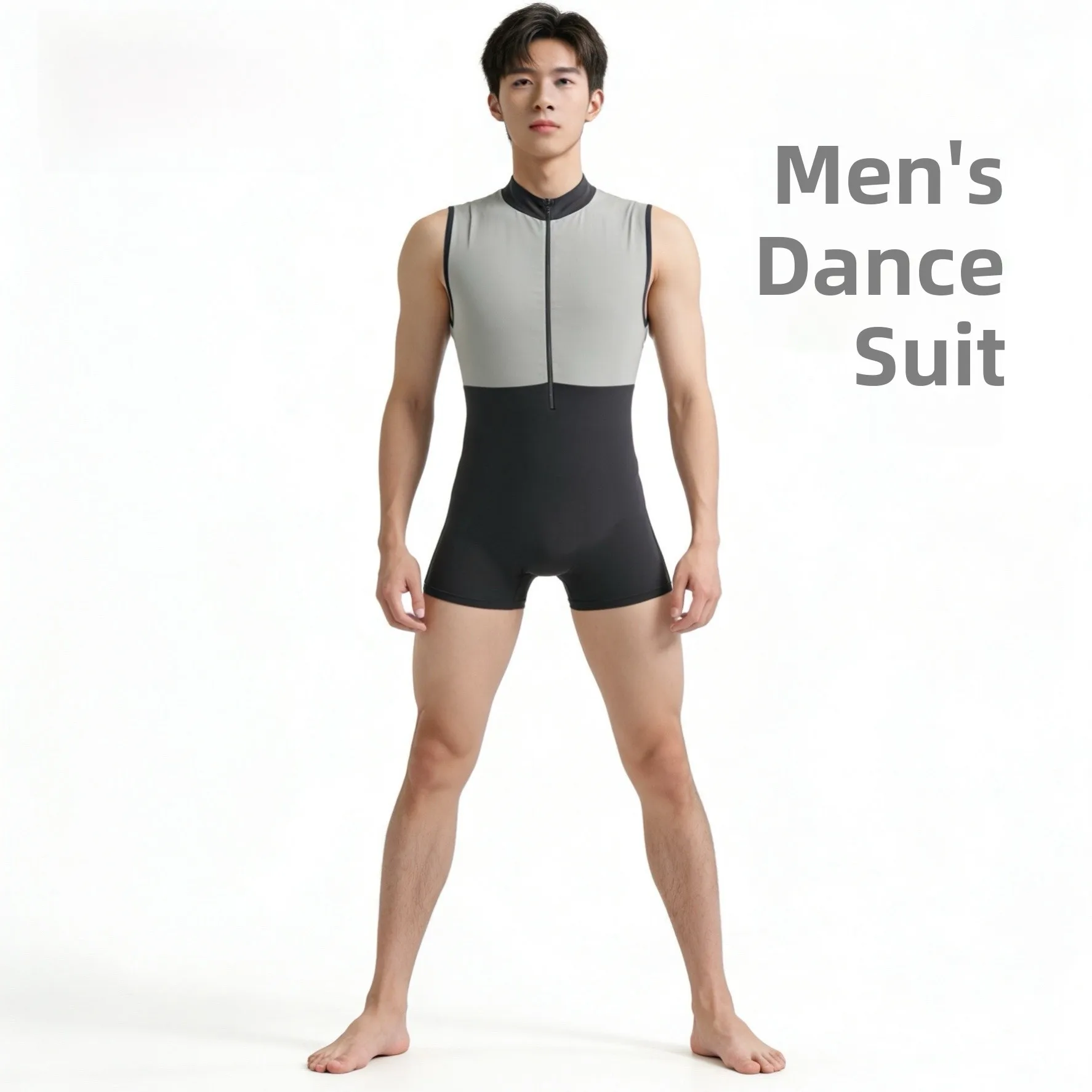 sansha-men's-ballet-vest-high-collar-jumpsuit-daily-performance-practice-suit-breathable-quick-dry-high-elasticity-nylon-fabric