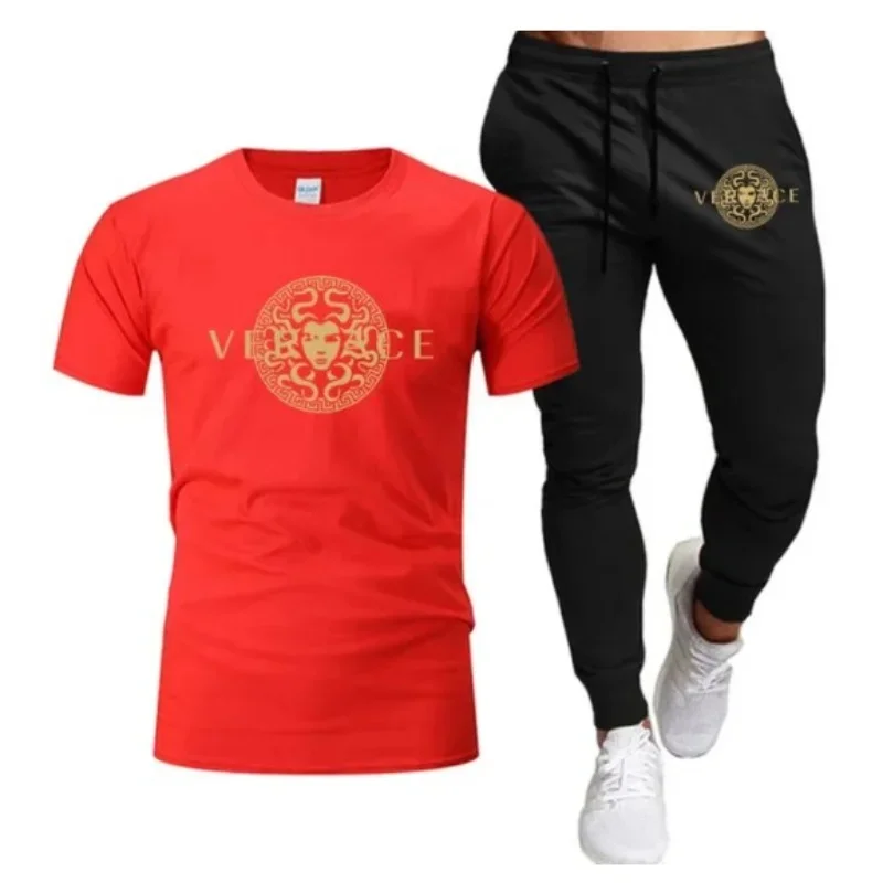 Heren Katoenen T-Shirt En Korte Broek Pak Casual Herenmode Zomer