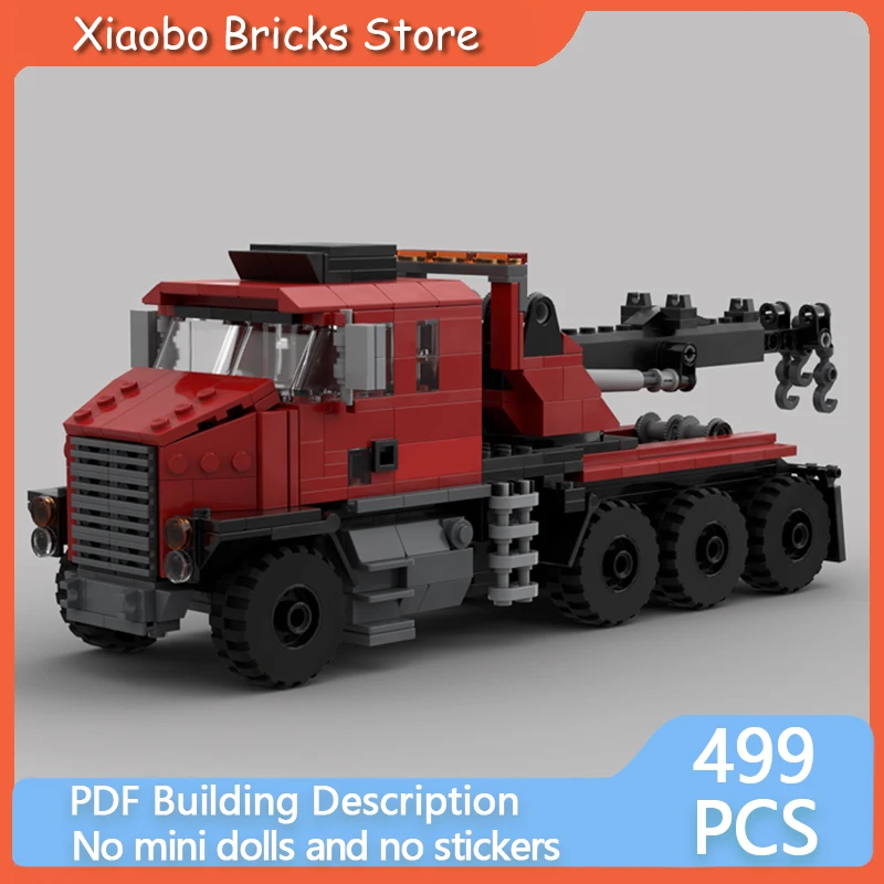City Service Car Model MOC Building Bricks Heavy Duty Truck Crane Modular Technology Gifts Holiday Assemble Children Toys Suit
