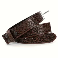 Genuine Leather retro men's and women's belt embossed pure cowhide retro nostalgic belts for women versatile jeans Western style - Image 6