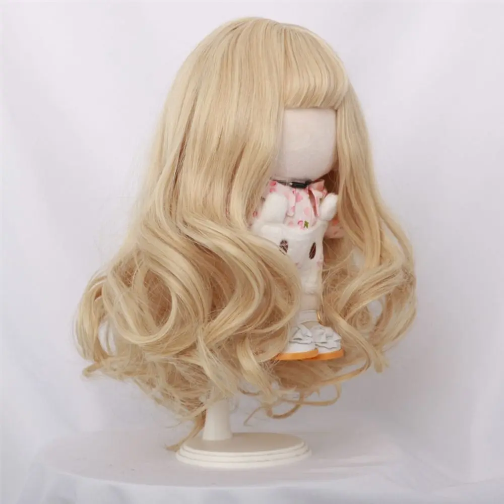 Cute High quality Smooth Invisible Dolls Accessories Fake Natural Girl Toy Wigs Cosplay Hair Long Blonde Curls Plush Doll Wigs