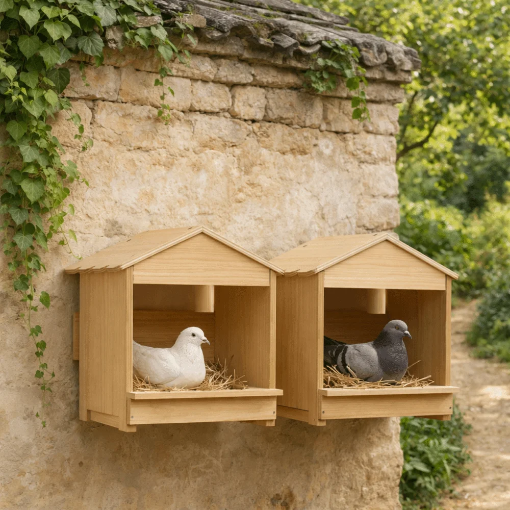 Wall Mounted Wooden Chicken Nest Box Large Capacity Detachable Egg Laying Box Stable House Shape Chicken Coop