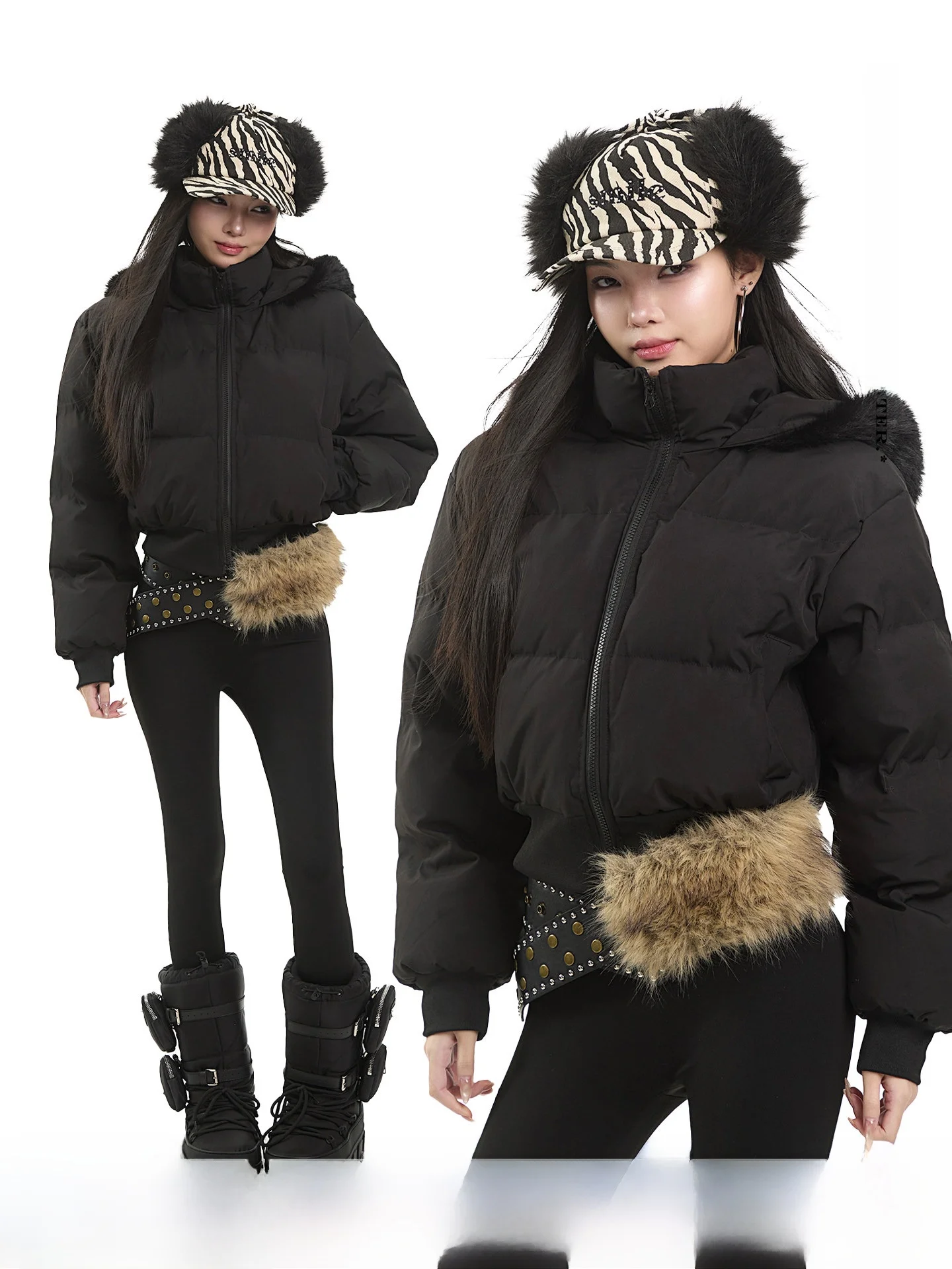 

UNCMHISEX American Sle Thiened Long Sve Hooded ort Cotton Jaet Women's Winter Slim Fit Warm Coat Zipper Closure So...