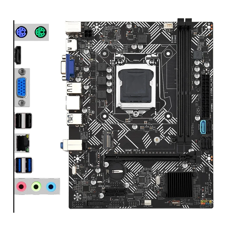 B75M-VH Desktop Motherboard +I3-2130 CPU +2X DDR3 1600Mhz 8G RAM LGA 1155 USB 3.0 SATA 3.0 Computer Motherboard Replacement