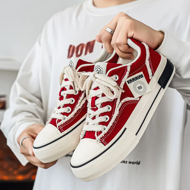 2025 New Unisex Minimalist Low Top Canvas Sneakers Men's Student Casual Versatile Fashion Daily Wear Slip On Shoes Autumn