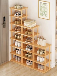 Bamboo Shoe Rack Multi-Layer Shoe Shelf Organizer for Entrance Balcony Assembly Shoe Rack Cabinet Space Saving Shoe Oraganizer