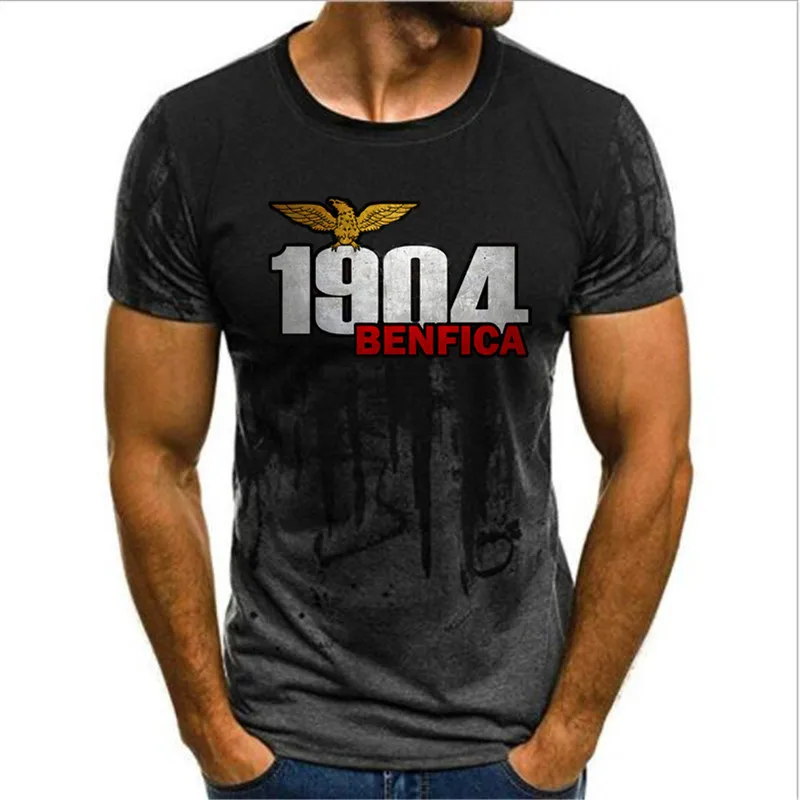 BENFICA Football Club Gradient Men's T-shirt Summer Fashion Sports Quick Drying Extra Large Short sleeved Shirt Loose Casual Top image 2