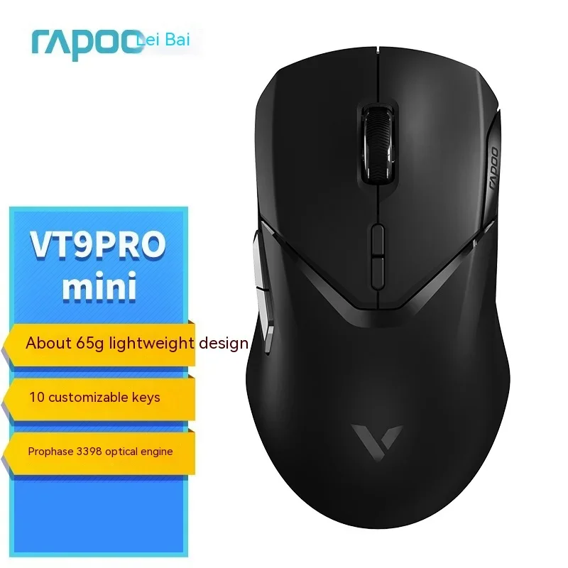 Rapoo VT9 PRO Mini Wireless Mouse PAW3398 Sensor Two Mode 4K FPS Gaming Mouse Custom Programming 800mAh Pc Gamer Mac Office Gift