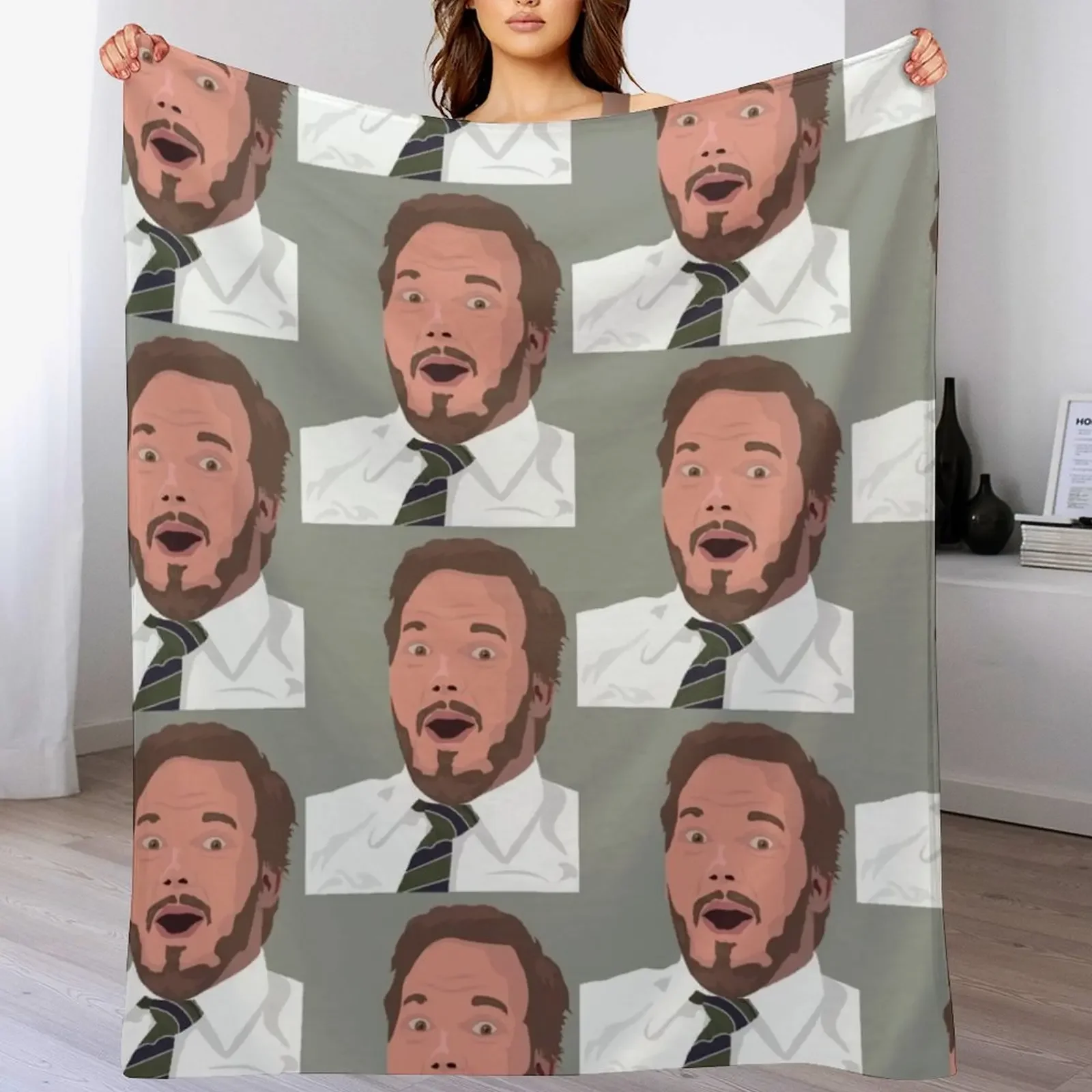 Andy Dwyer Surprised Face Throw Blanket for sofa Giant Sofa Blankets