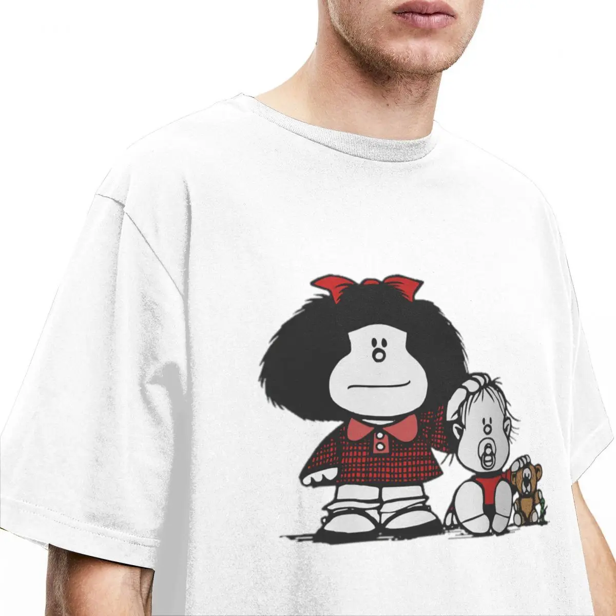 Men Women Shirts Kawaii Hermanos Mafalda Merchandise Fashion Cotton Short Sleeve Cute Comics T Shirt Round Neck Tops New Arrival