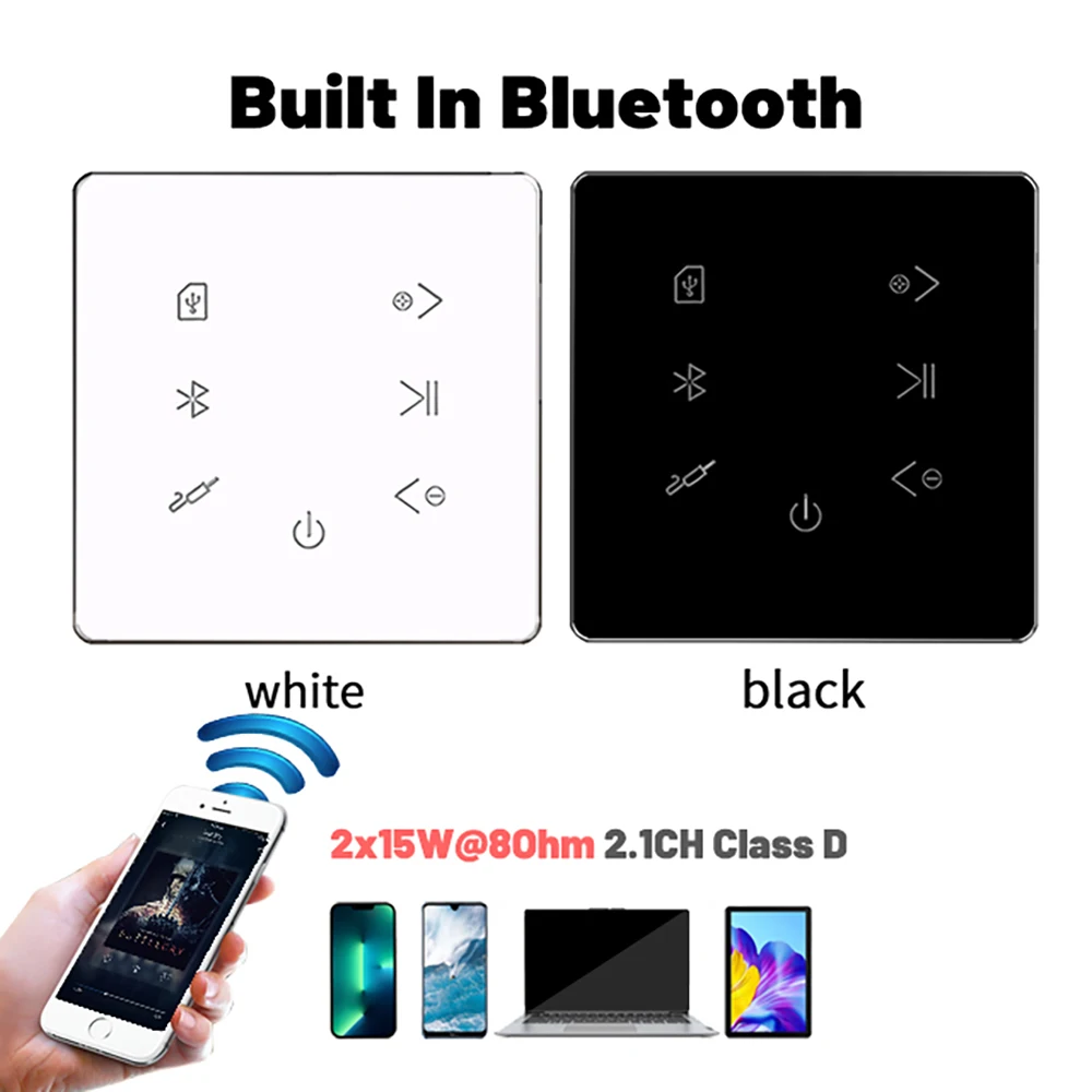 Bluetooth Wall Amplifier Home Theater Sound System Mini Audio Amplificador Smart Background Stereo Music Amp Hotel Restaurant