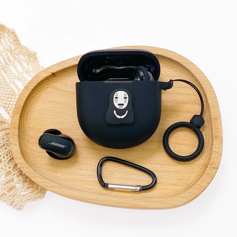 Funda de silicona con dibujos animados para auriculares Boses, funda protectora anticaída para auriculares con mosquetón