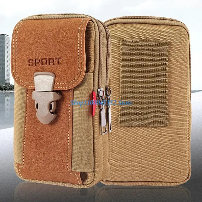 ヴィンテージキャンバスウエストバッグベルトループホルスターキャリー電話ポーチ財布ケース用