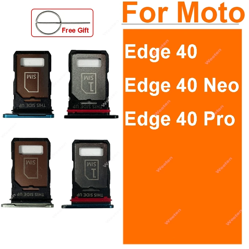 For Motorola MOTO Edge 40 Neo 40 Pro XT2303-2 XT2307-1 SIM Card Tray Holder Sim Card Slot Card Reader Adapter Parts