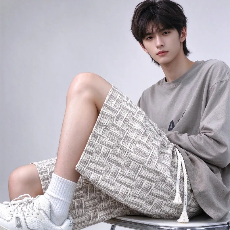 Men's striped casual sports shorts daily outfit breathable summer pants