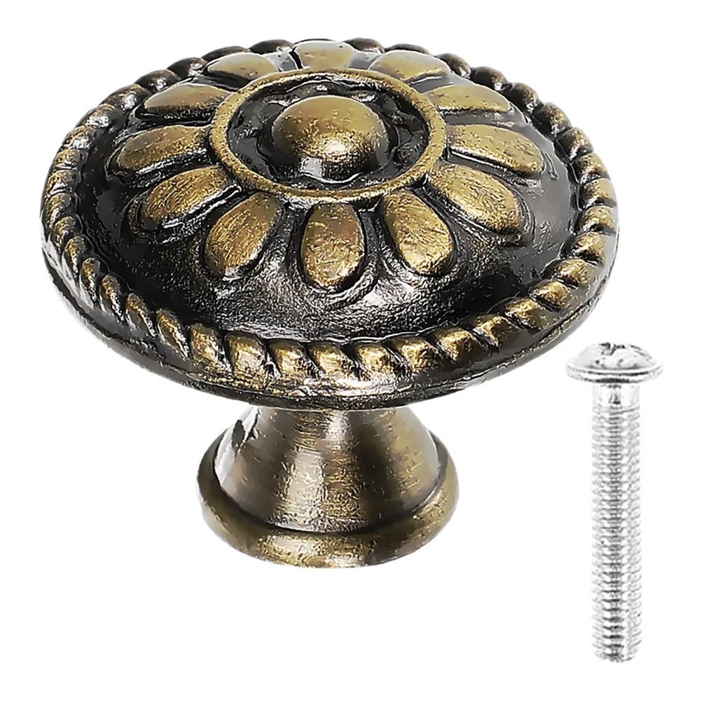 Round Cabinet Knobs Drawer Cupboard Pulls Door Hardware For Kitchen Bedroom Furniture Durable Metal Easy Install Single
