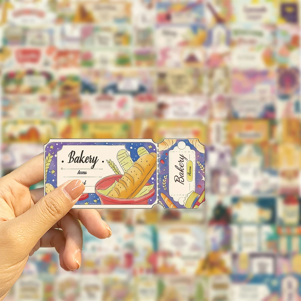 10/30/50pcs INS Style Dream Ticket Stickers for Laptop Phone Diary Retro DIY Journaling Scrapbooking Kawaii Decoration Decal