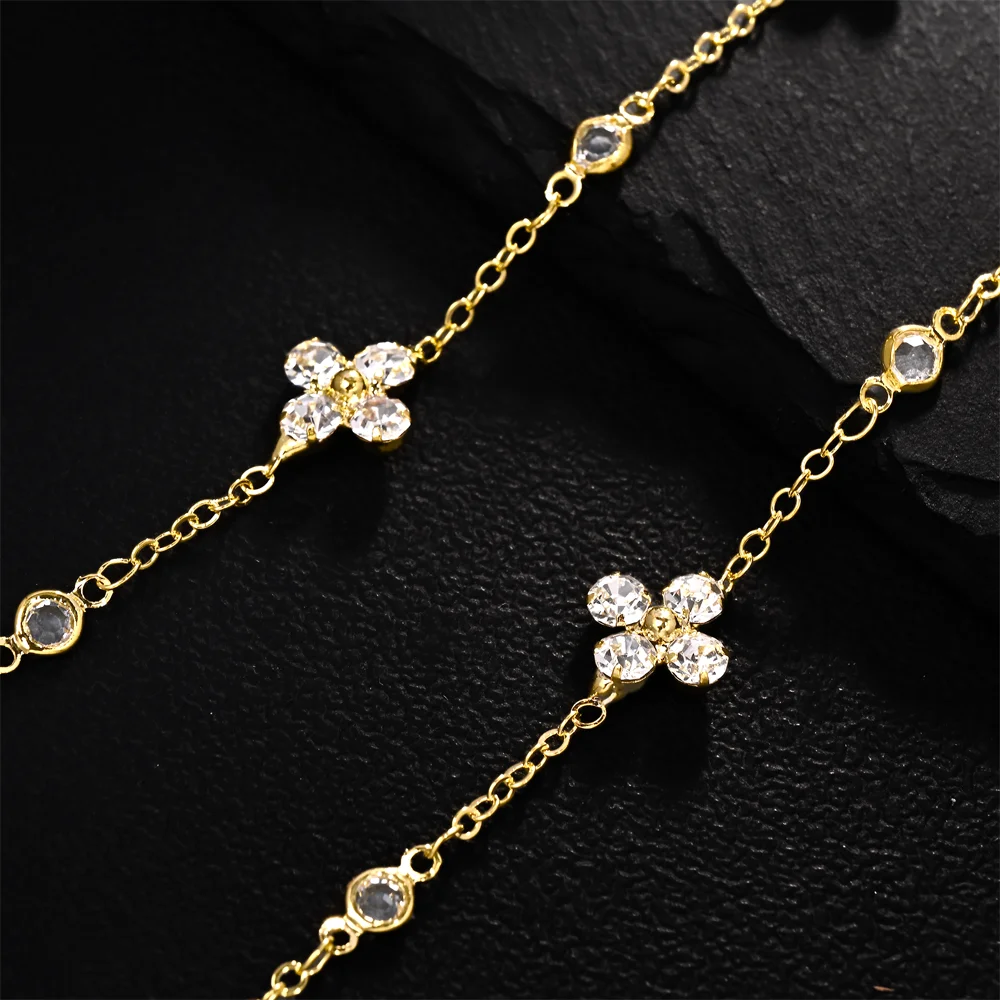 Eyeglass Chain Sunglasses Lanyard Crystal Pearl Clover Anti-Slip Anti-Lost Soft Loop Women Daily Travel Party Elegant Jewel