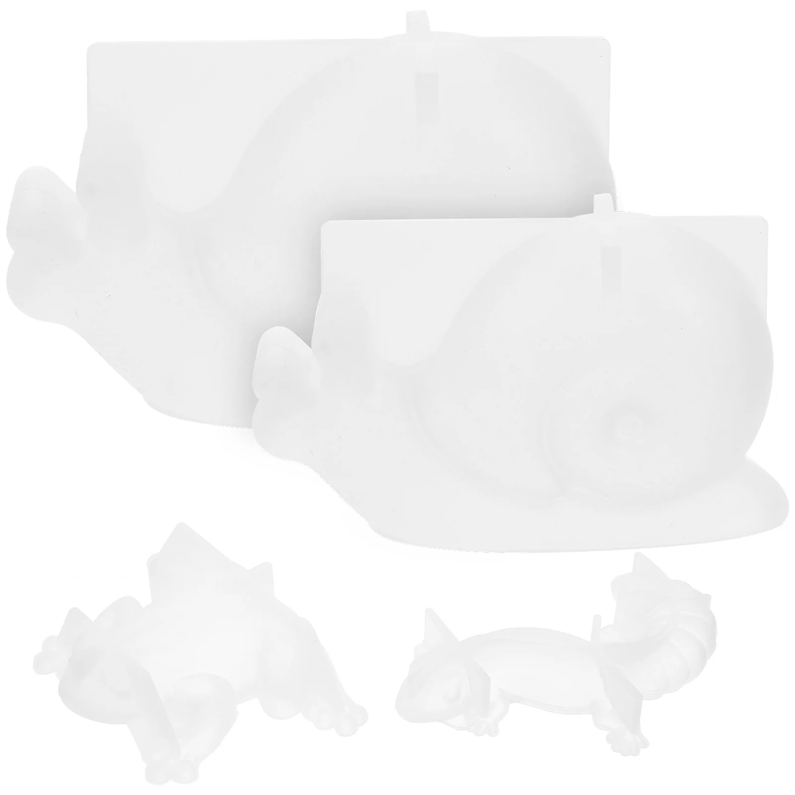 

4Pcs Silicone Animal Molds DIY Craft Making Reusable Flexible Molds for Epoxy Resin Frog Lizard Snail Decor Casting Mold