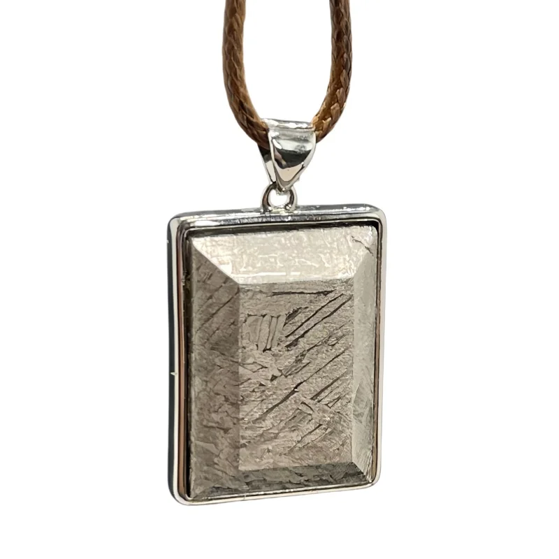 Muonionalusta Real iron meteorite square pendant nickel plated minimalist universe pendant LK383