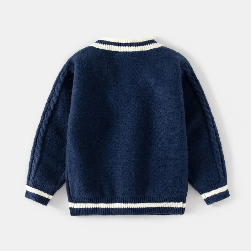 Baby Boys Girls Cardigan Sweater Autumn School Toddler Knitwear Outerwear Korean Style Cotton Jacket Tops Children\'s Clothing