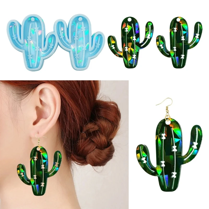 Cactus Resin Mold Silicone Earrings Pendant Mold for Resin Casting Home Decoration Epoxy Jewelry Mold N29 22 Dropsh