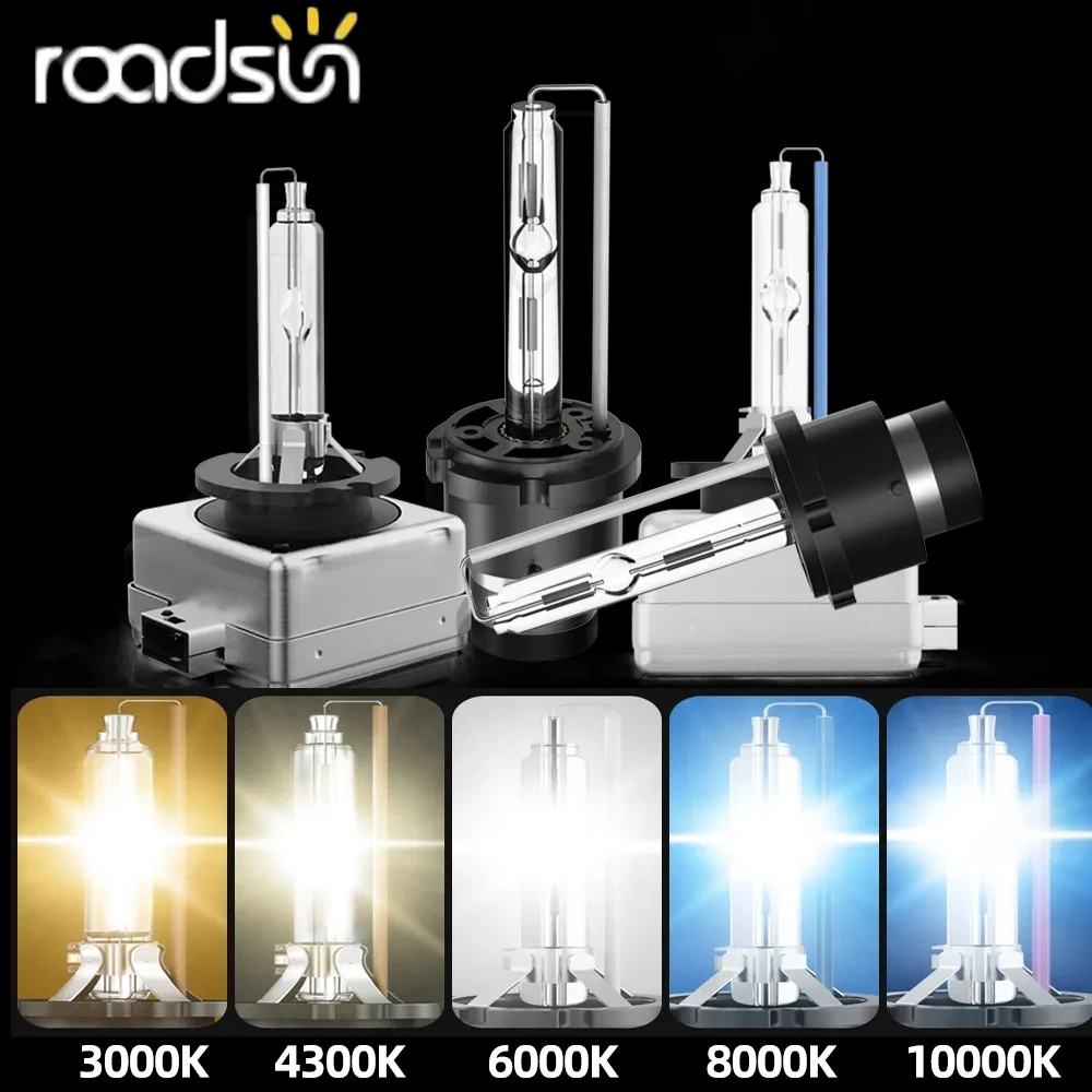 Roadsun 2 szt D1S D2S D3S D4S ksenonowy reflektor żarówki samochodowe 35W D1 D2 D3 D4 reflektor 4300K 6000K 8000K 12000K lampa samochodowa 12V