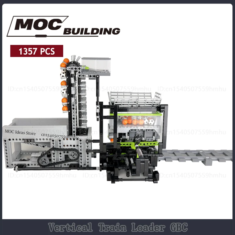 Vertical Train Loader GBC Railway System MOC Building Blocks Motor Machine Sports Ball Technology Bricks Creative Toys Xmas Gift