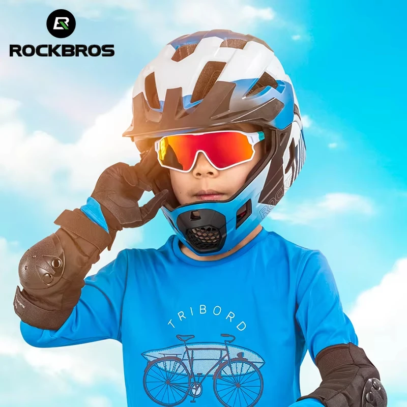

ROCKBROS Children's Bicycle Glasses Polarized Photochromic Lens Bike Glasses Non-Slip Rubber Temple Arm Children Cycling Glasses