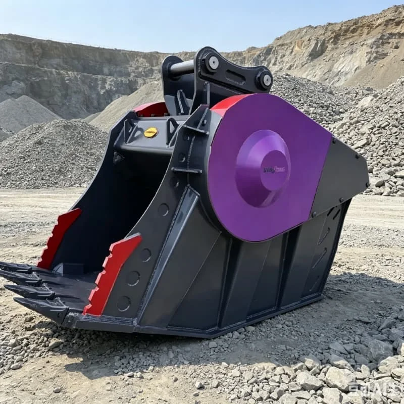 Multifunctional Crushing Bucket for 20-24 Ton Excavators Heavy Duty Steel Body for Crushing Concrete/Rubble/Bricks Customizable