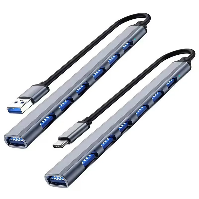 

7-портовый USB-концентратор USB C USB 3.0 HUB 7-в-1 Тип C Многопортовый USB-разветвитель OTG-адаптер USB-адаптер для Macbook Pro Air PC Laptop