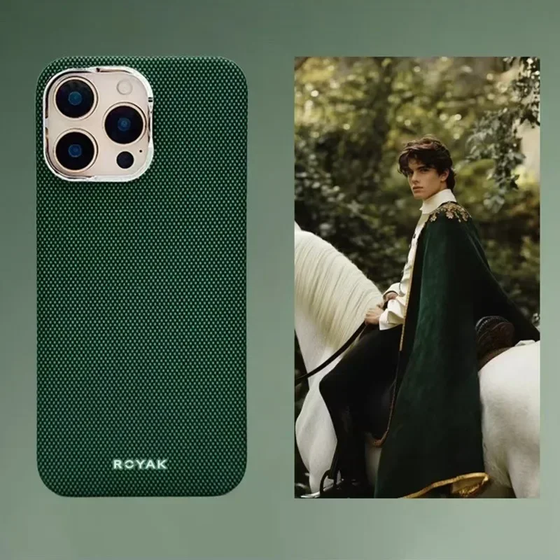 حافظة مغناطيسية من ألياف الكربون بنسبة 100% لهاتف آيفون 15/16 |   كيفلر، مضاد لبصمات الأصابع، MagSafe |   نحيف، مقاوم للصدمات، مقاوم للخدش