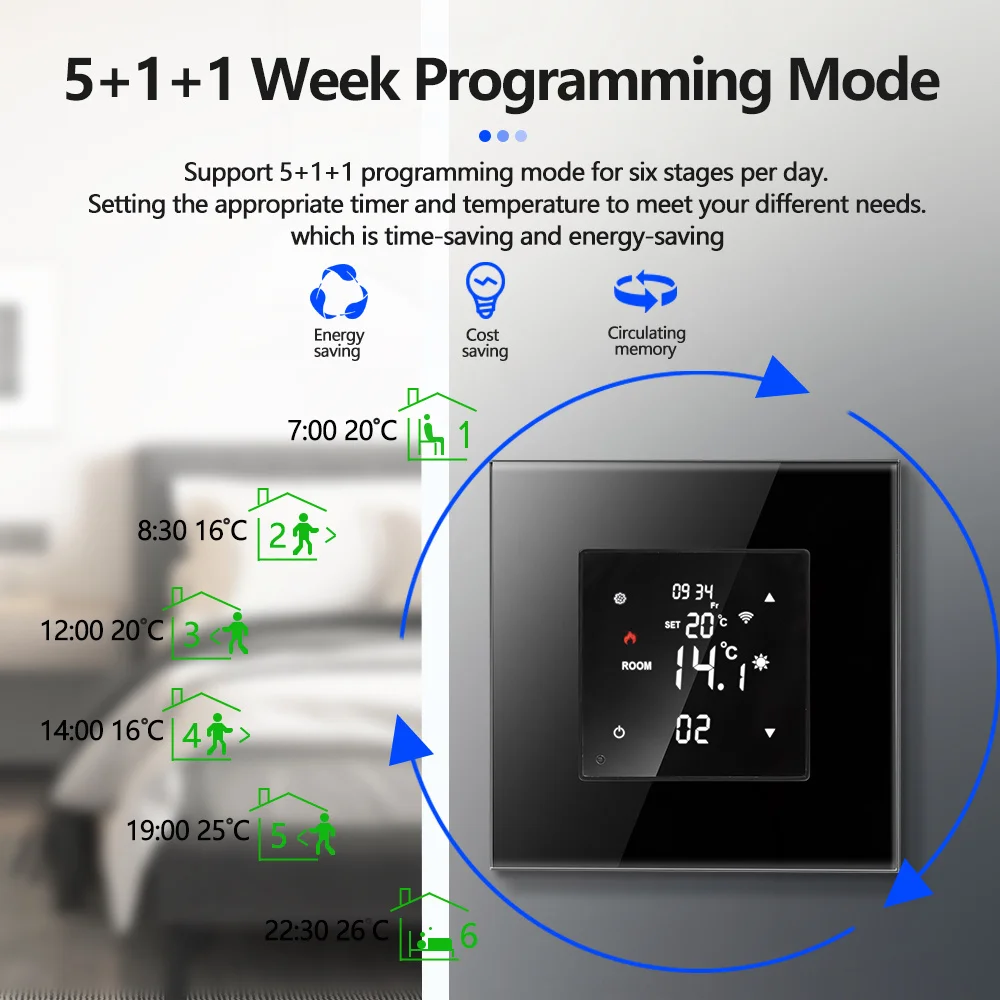 WiFi Smart Tuya Thermostat Water/Electric Floor Heating Gas Boiler Temperature Control with Wifi Switch/ Socket Alexa Google