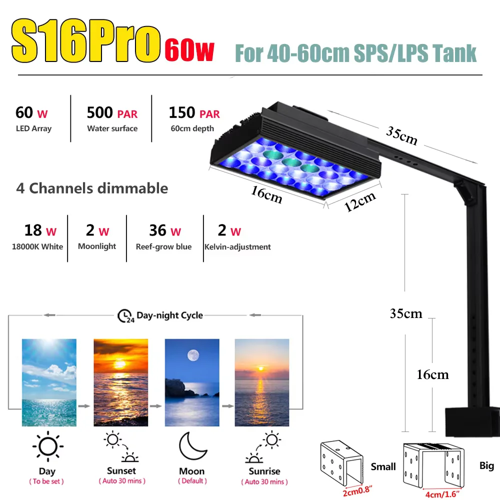 PopBloom-Aquarium Led Lighting Lamp for Aquarium Saltwater Led Lighting Aquarium Led Marine Aquarium Reef Coral Fish Tank Light