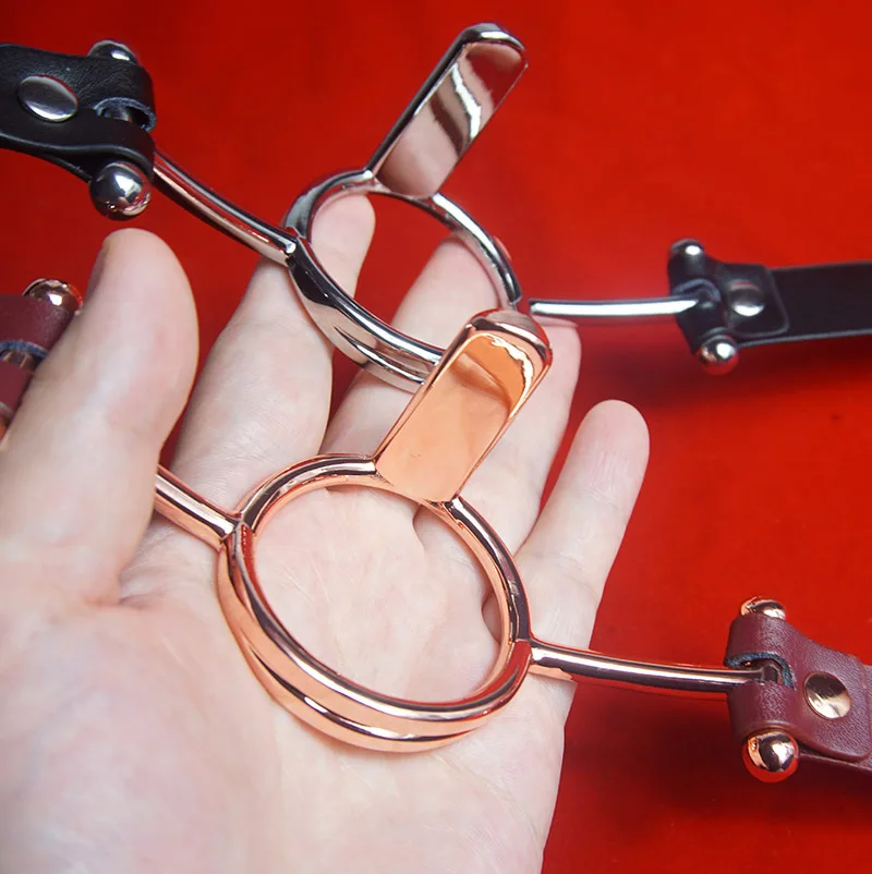 BDSM Metal Ring Imprisoned Tongue Gag,Slave Deep Throat Gags,Submissive Bondage Restraints,Sex Toys for Couples,Adult Games