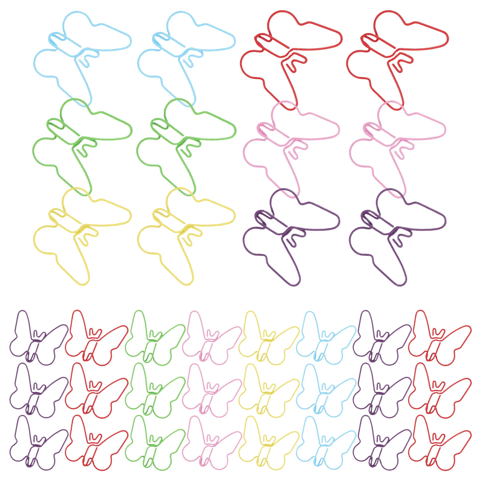 

60Pcs Unique Butterfly Shaped Paper Clips Macaron Colored Decorative Metal Clips for Organizing Files Home Office