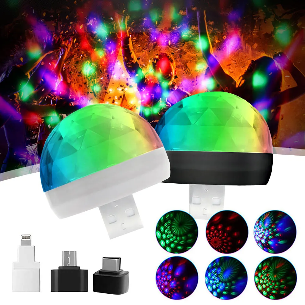 LED USB Disco DJStage Car Light Portable Family Party Ball Colorful Light Bar Club Stage Effect Lamp Mobile Phone Lighting