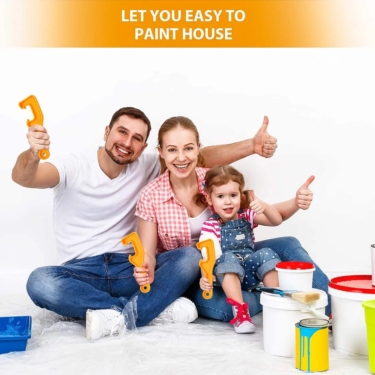 

4Pcs Plastic Bucket Lid Opener Paint Can Opener Sturdy Handle Tool for Easy Opening Containers Buckets