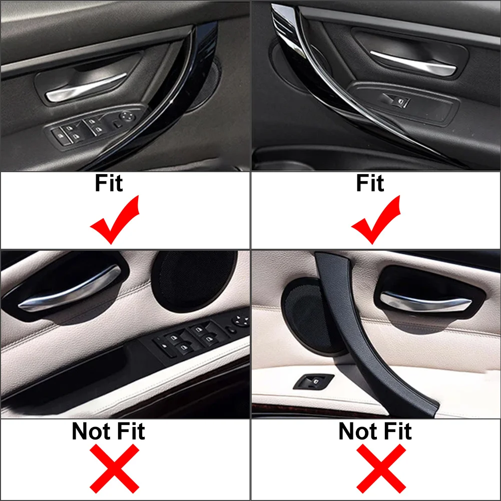 2pcs Auto Interior Inner Door Pull Handle Cover For BMW 3 4 Series F30/F31/F34/F80 M3 2012-2018 F32/F33/F36/F82/F83 M4 2014-2017