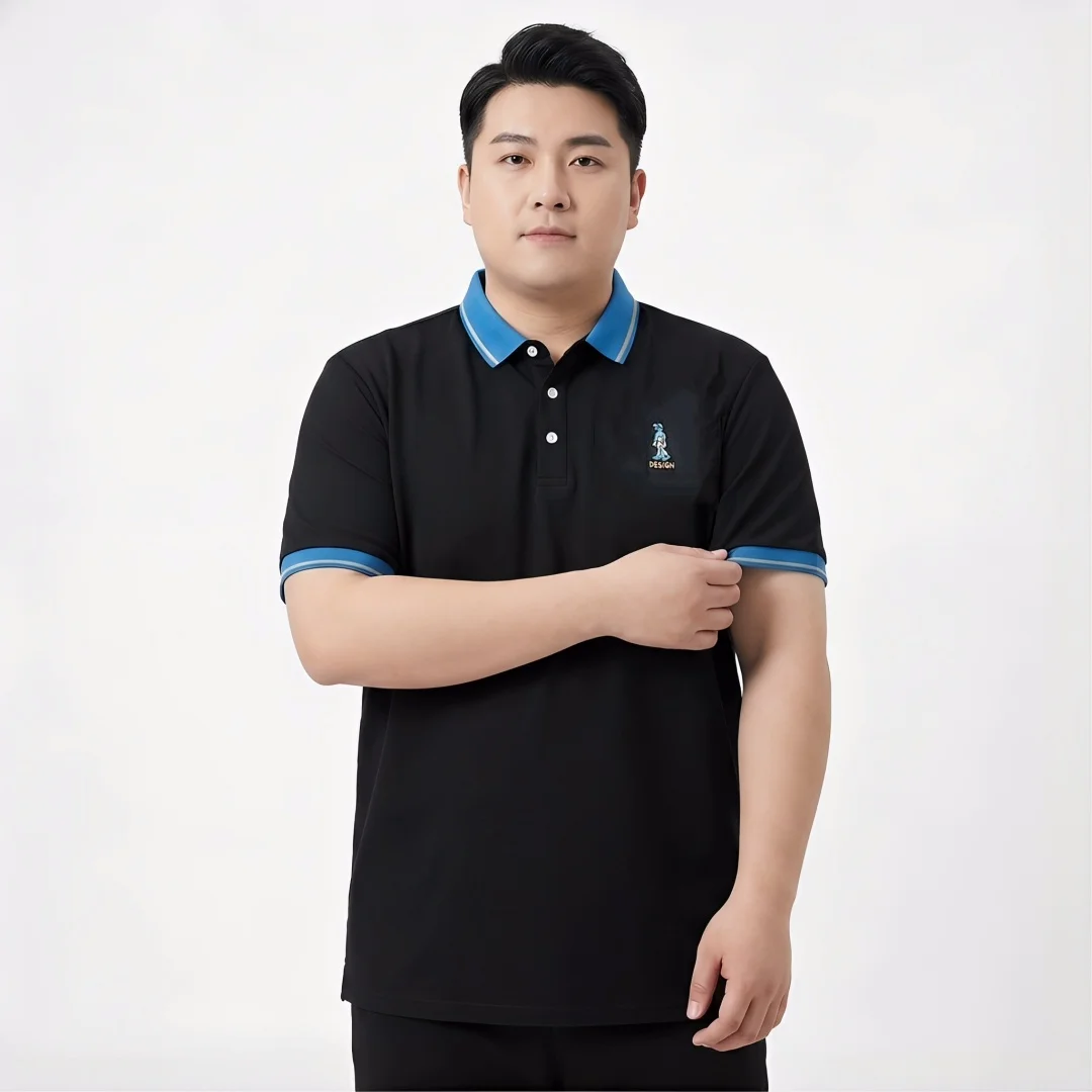 Herren Kurzarm-Poloshirt Übergröße 5XL 6XL 7XL Atmungsaktives Eisseide Schnelltrocknendes T-Shirt Einfaches Modisches Vielseitiges Sportshirt – Detail 11