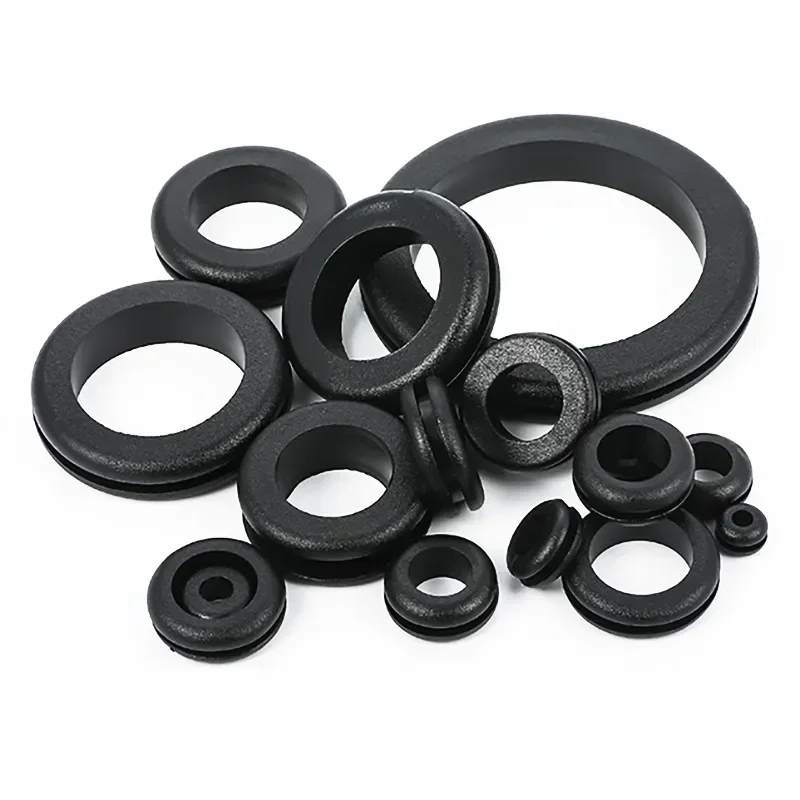 Sealing Cap Rubber Environmental Protection Two-sided Protective Coil Cable Wire Threading Sleeve Black Buckle Type Grommet Ring